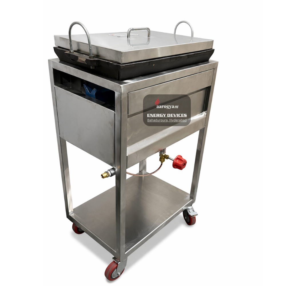 Set of Aarogyam 40 Pits Paniyaram Pan , Long Burner of 40 Pits Paniyaram Pan and Lid of 40 Pits paniyaram Pan