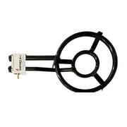 Black stove burner on a white background