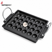Aarogyam 24 Pits Cast Iron Rectangular Paniyaram, Appe, Appam Pan, Guntha Ponganalu Pan – Pre Seasoned, Rough Finish