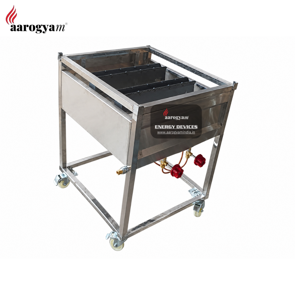 Gas Burner for 100 Pits/ 64 Pits Cast Iron Paniyaram Appam Pan Long Burner with Wheels