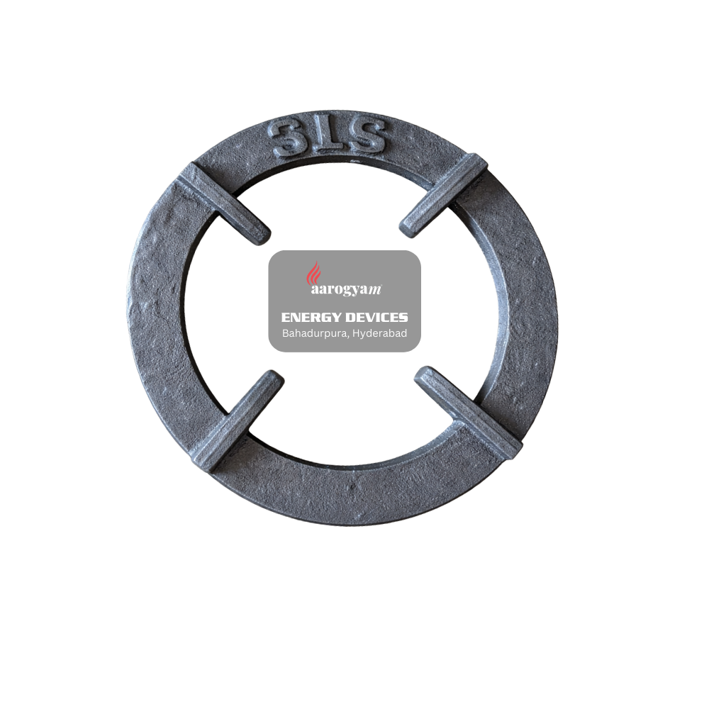 Metallic ring with '3LS' branding on a white background