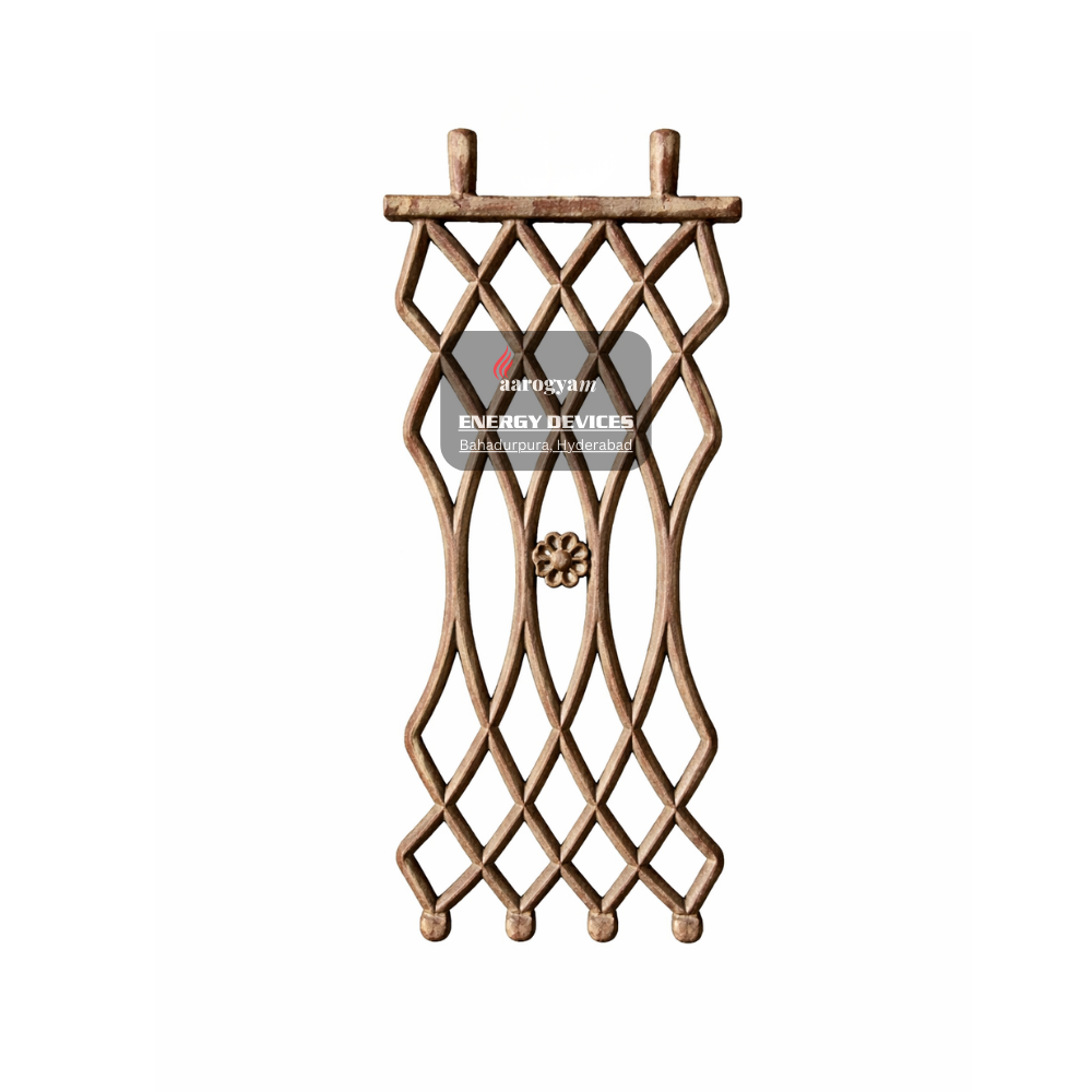 Decorative wall piece with lattice design on a white background