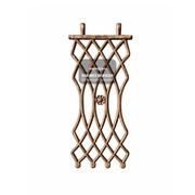Decorative wall piece with lattice design on a white background