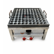 Set of Aarogyam 100 Pits Paniyaram Pan , Table Top Burner of 100 Pits Paniyaram Pan and Lid of 100 Pits paniyaram Pan