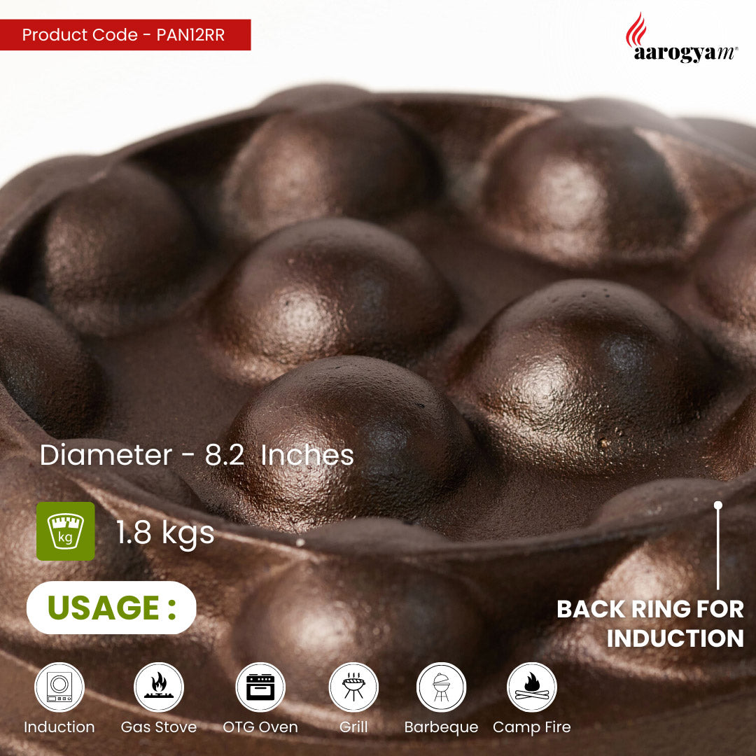 Brown waffle bowl with product details and Aarogya logo