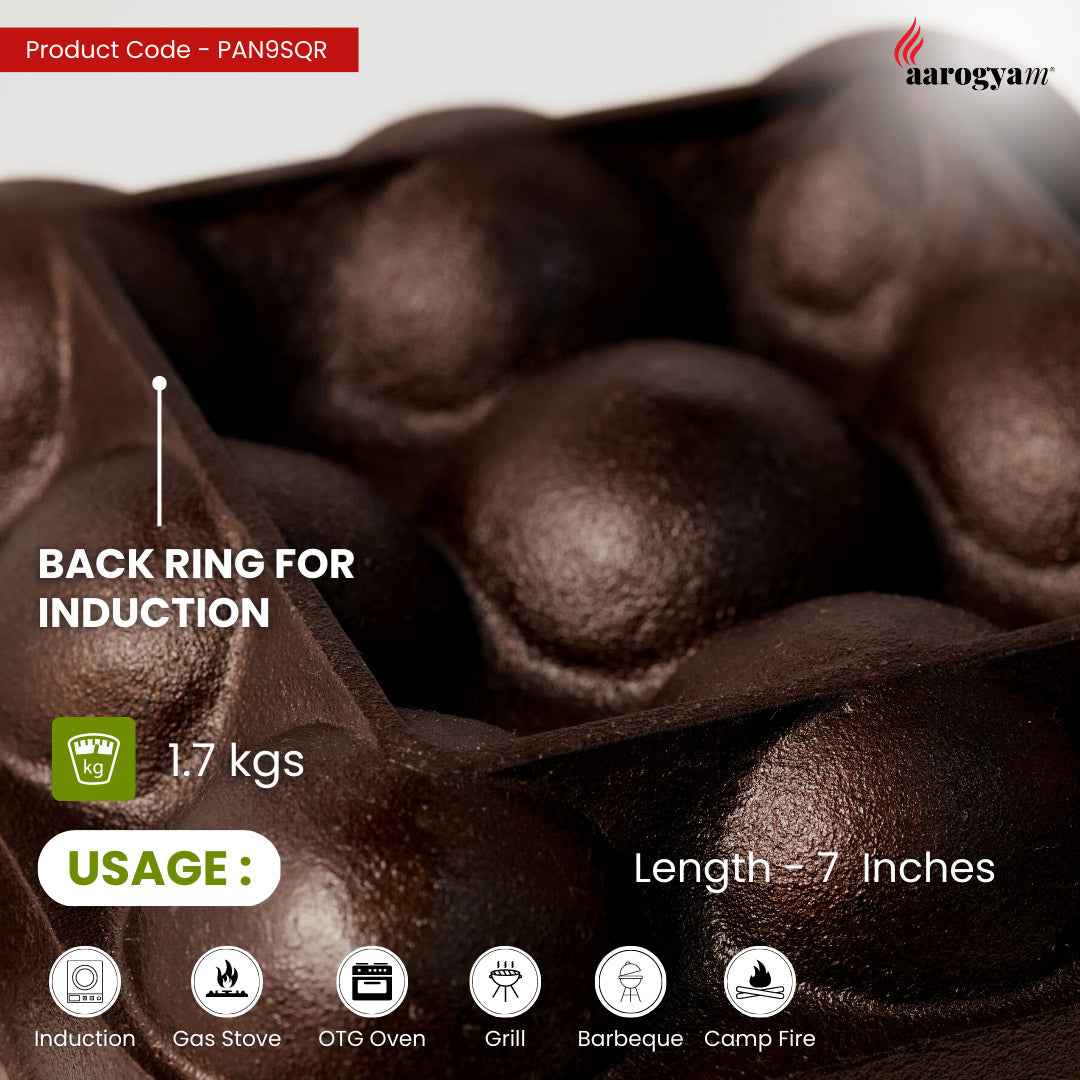 Back ring for induction with product details and arogya brand logo.