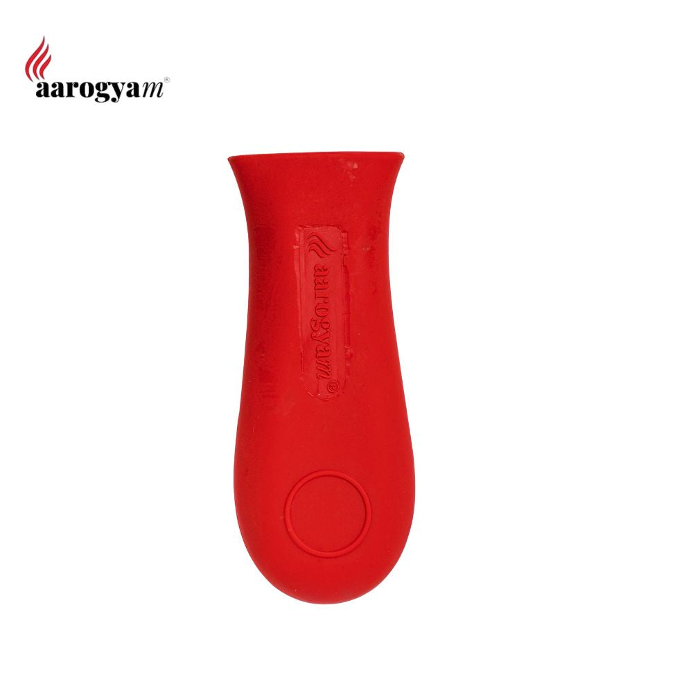 Red kitchen tool with branding on a white background