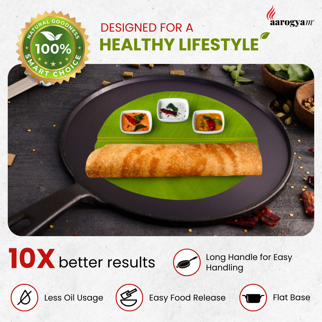 Aarogyan brand tortilla maker with a rolled-up tortilla on a green leaf, surrounded by ingredients.