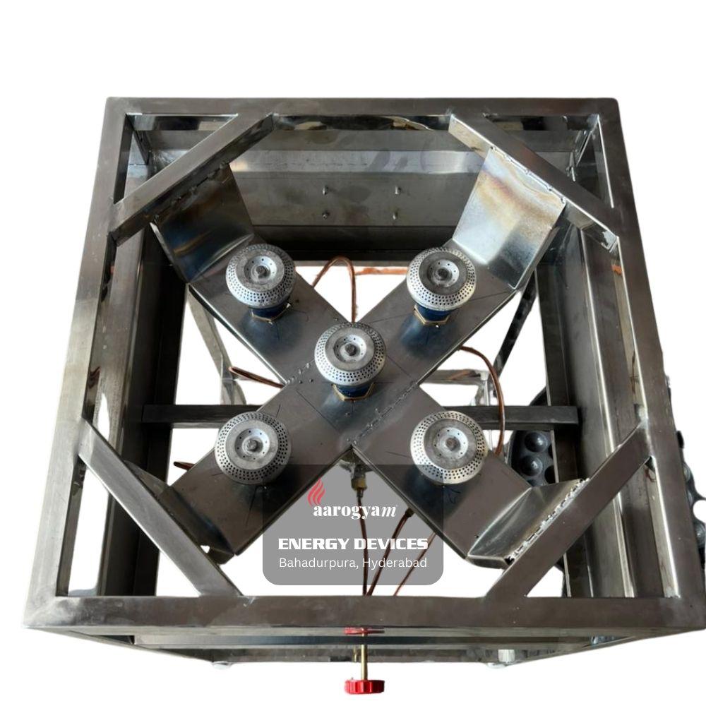 Metallic energy device with 'Aarogyam Energy Devices' branding on a white backgroundrnd