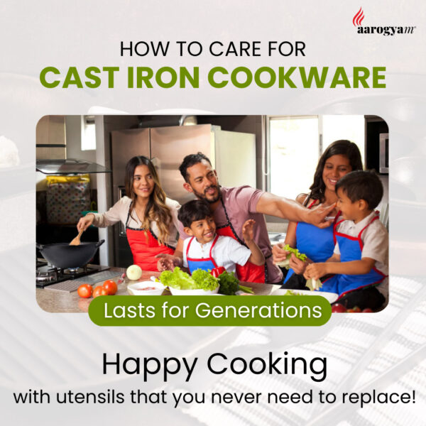 Aarogyam Pre-seasoned Cast Iron Edge Free Roti Tawa, 12", Naturally Nonstick - Image 4