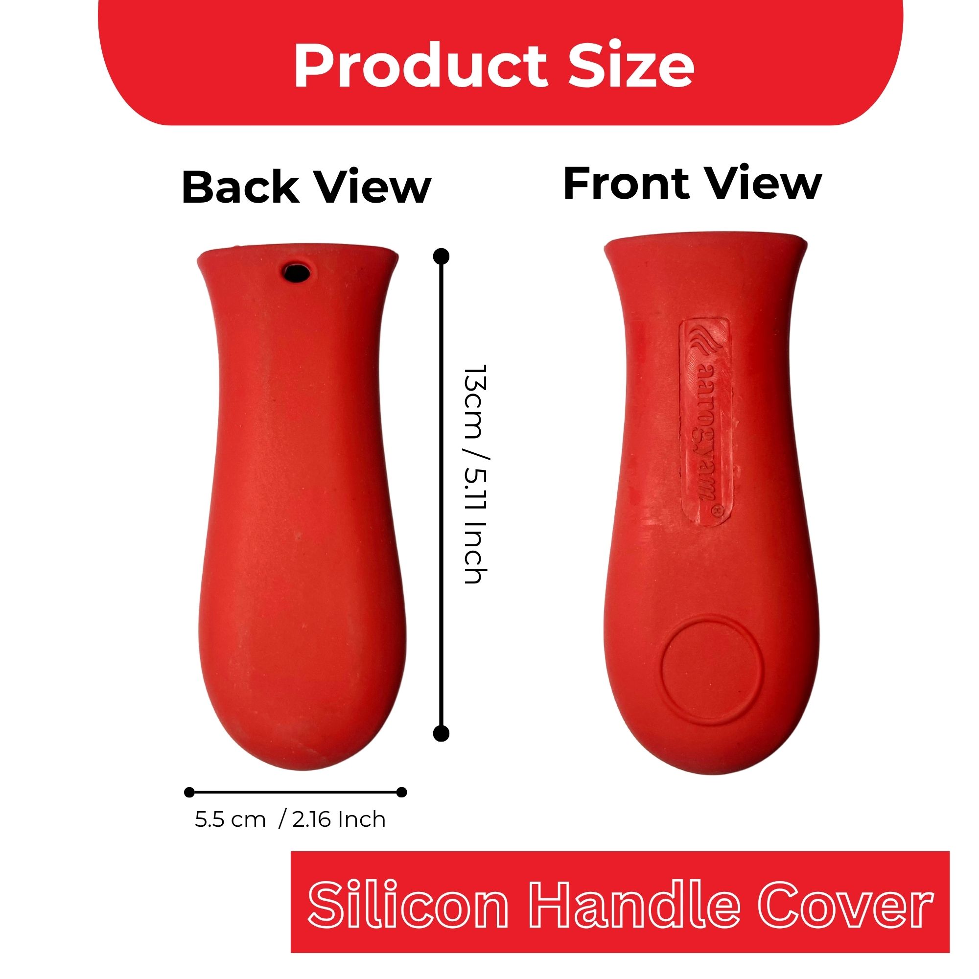 Aarogyam Silicone Handle Covers for Cast Iron Skillet – Heat Resistant, Non-Slip Grip, Easy to Clean, Durable Silicone Handles for Safe Cooking - Image 4